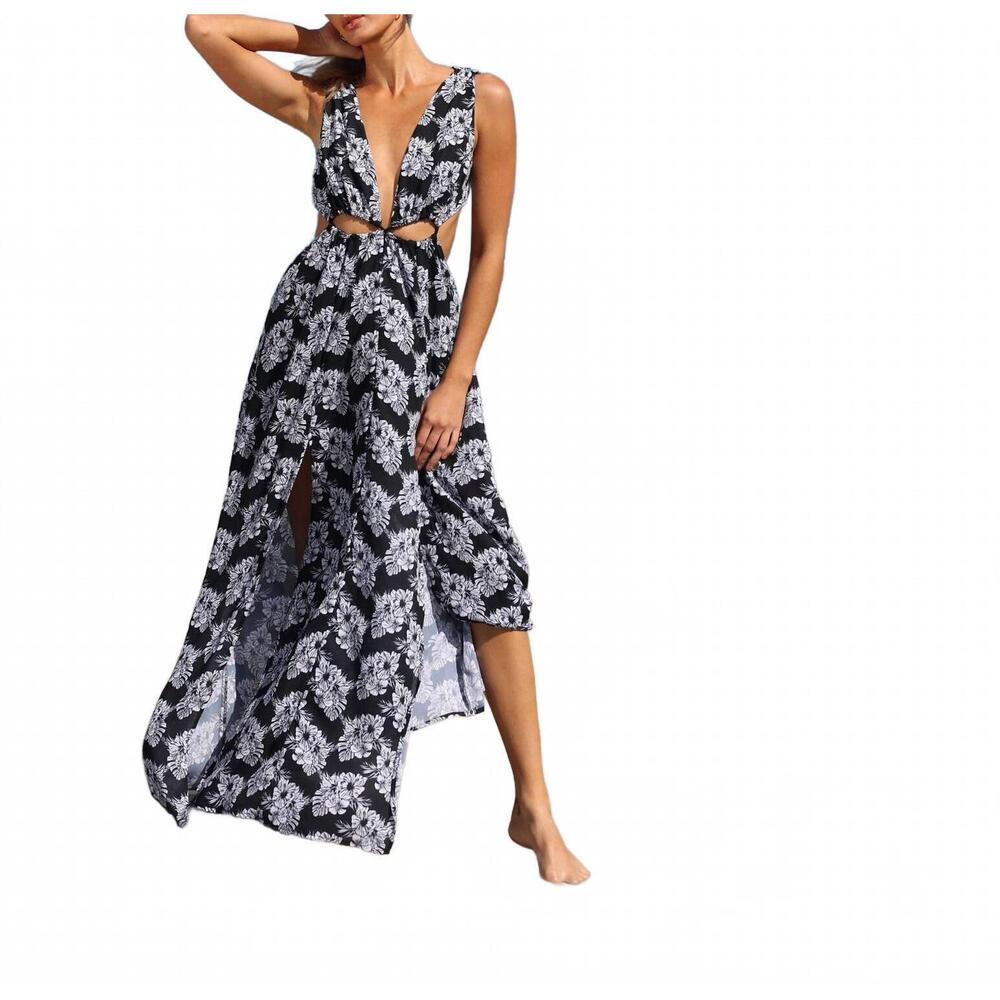 NEW SALTY WEEKEND tropic maxi dress in midnight